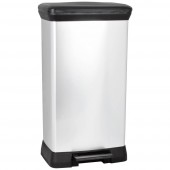 Curver Deco bin metalics 240643 Szemeteskuka 50 l (Sz x Ma x Mé) 390 x 720 x 290 mm Ezüst, Fekete 1 db