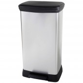 Curver Deco bin metalics 254620 Szemeteskuka 46 l (Sz x Ma x Mé) 407 x 749 x 307 mm Ezüst, Fekete 1 db