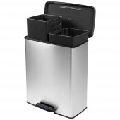 Curver Deco bin slim 254619 Szemeteskuka 52 l (Sz x Ma x Mé) 486 x 615 x 284 mm Ezüst, Fekete 1 db